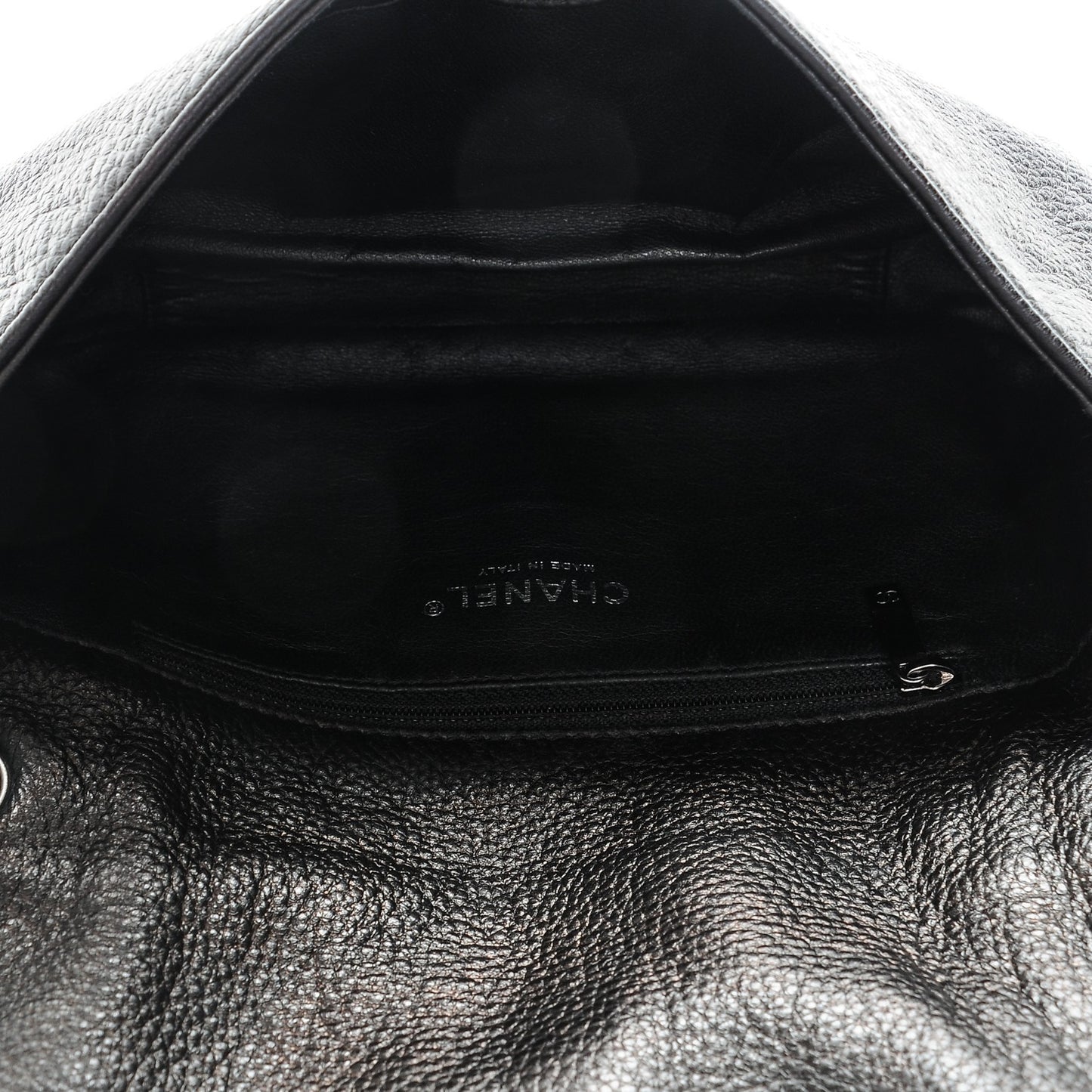 Deerskin Small Luxe Ligne Flap Black