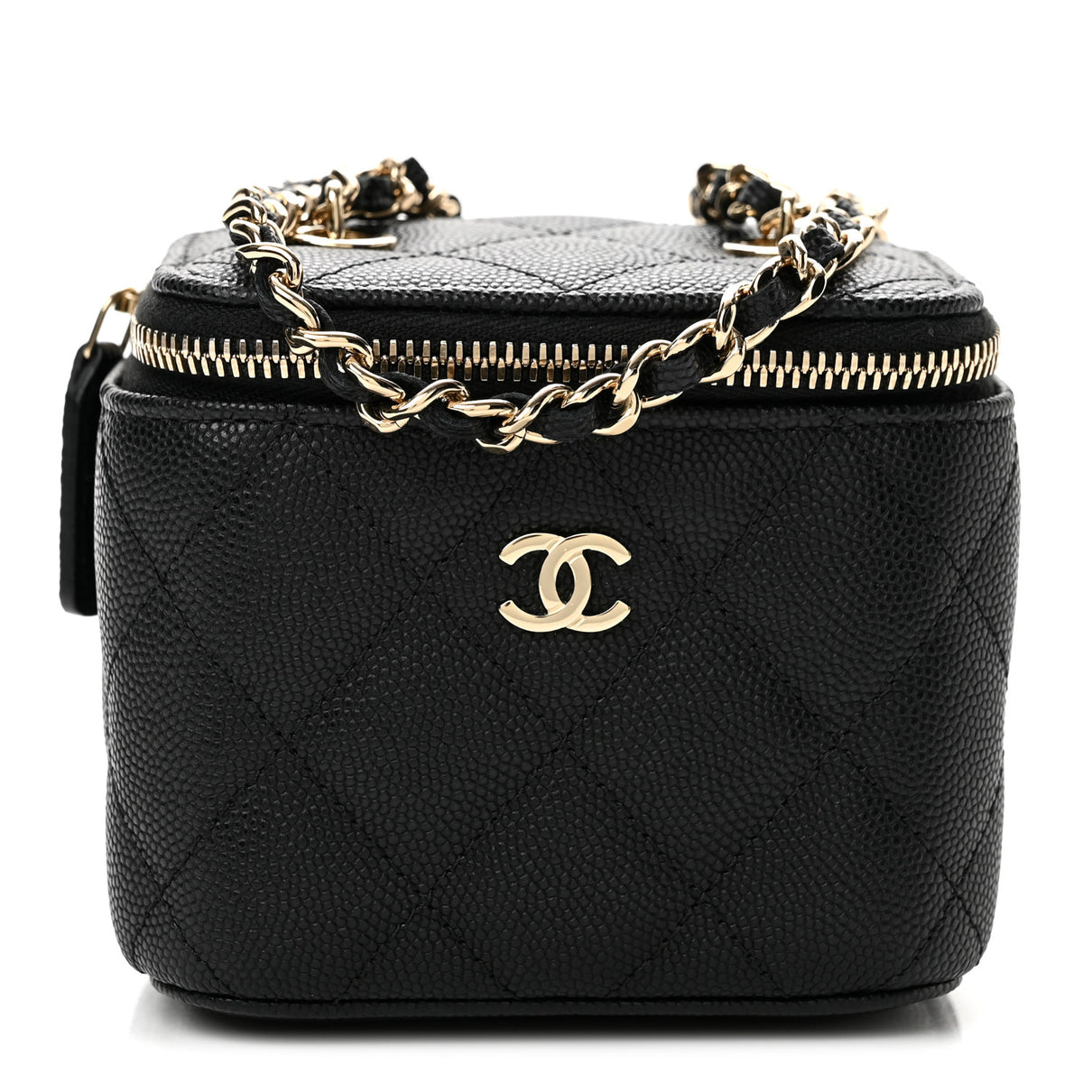 Chanel Caviar Quilted Mini Vanity Case With Chain Black 1 of 10
