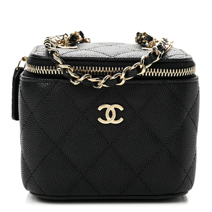 Chanel Caviar Quilted Mini Vanity Case With Chain Black 1 of 10