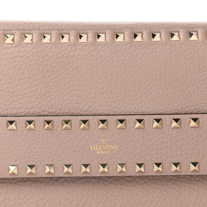 Valentino Garavani Pebble Calfskin Rockstud Side Slip Wristlet Clutch Poudre 9 of 9