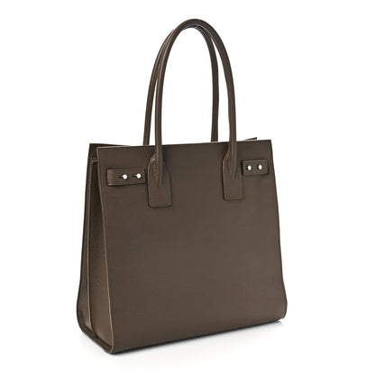 Saint Laurent Grained Calfskin Sac De Jour North South Tote Brown 3 of 8
