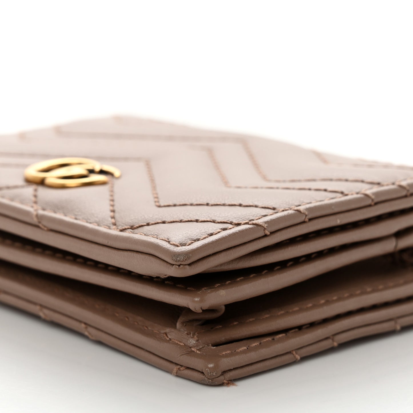 Calfskin Matelasse GG Marmont Card Case Porcelain Rose
