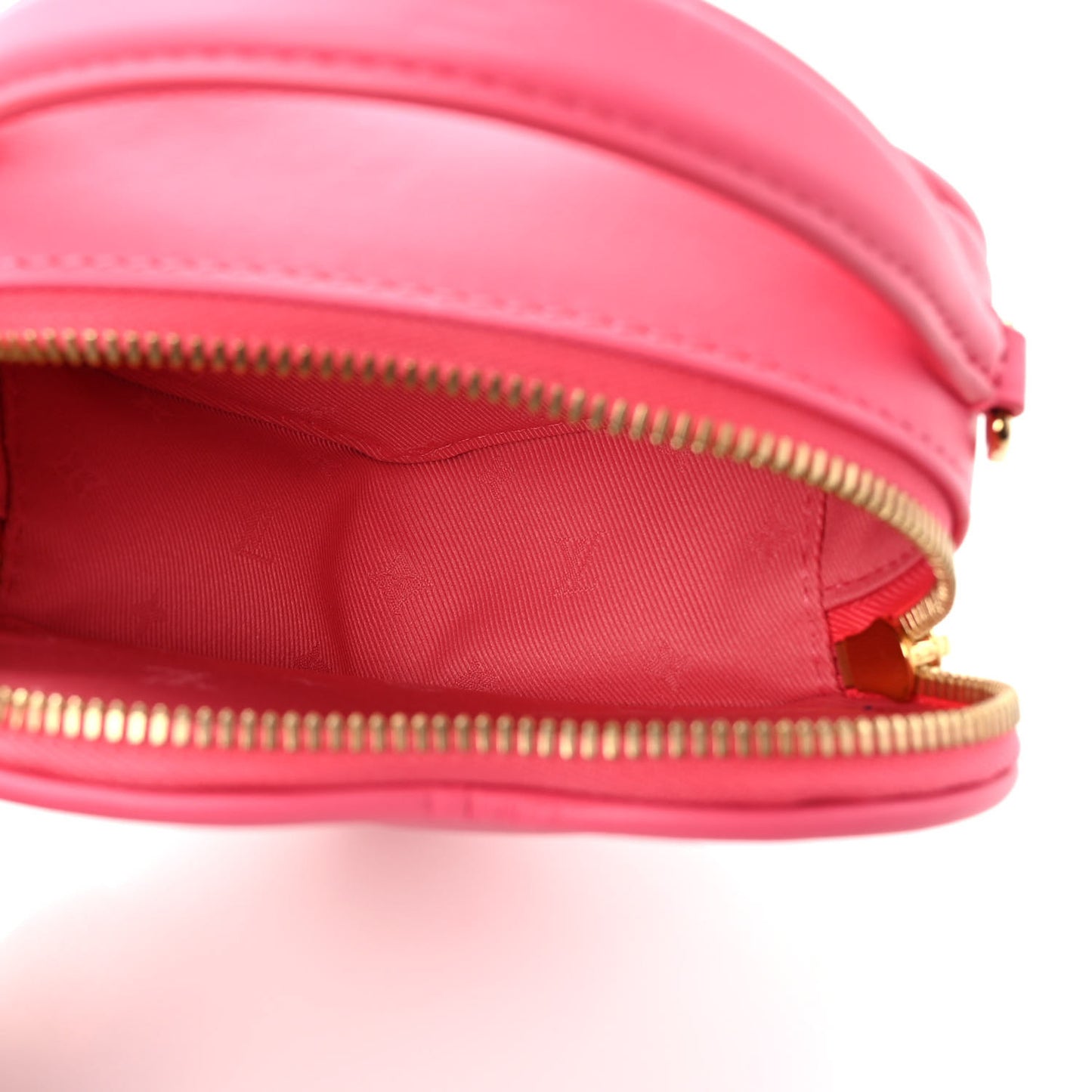 Calfskin Embroidered Monogram Pop My Heart Bag Pouch Dragon Fruit Pink
