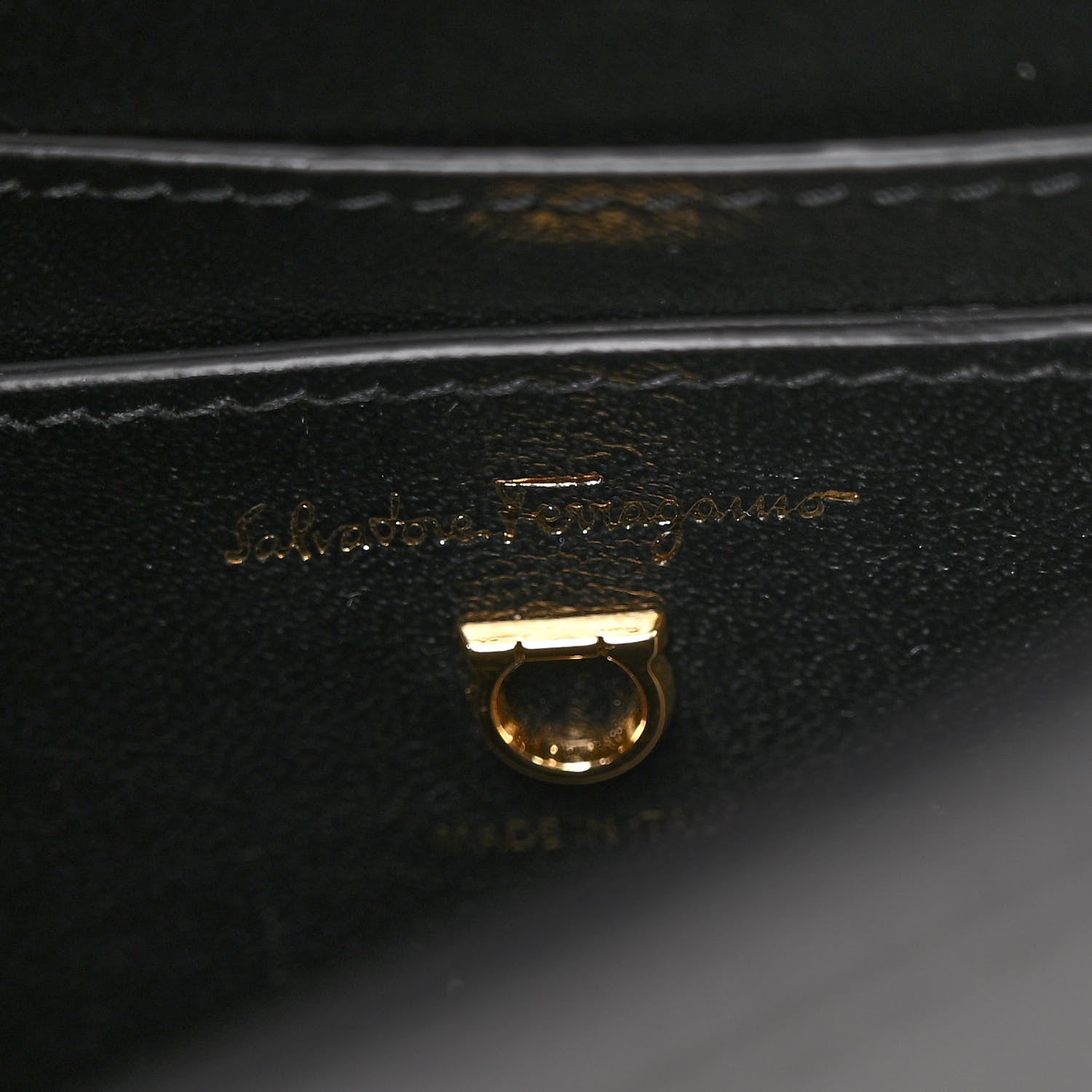 Salvatore Ferragamo Calfskin Aura Shoulder Bag Black 6 of 13