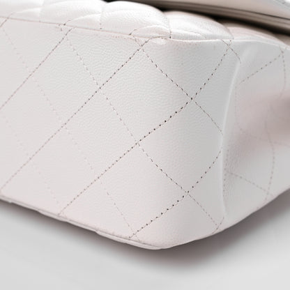 Chanel Caviar Quilted Jumbo Double Flap White 8 of 12