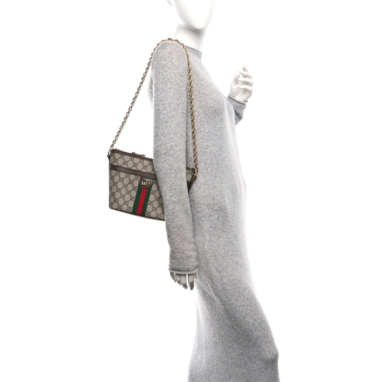 Gucci GG Supreme Monogram Web Mini Ophidia Shoulder Bag Brown 2 of 9