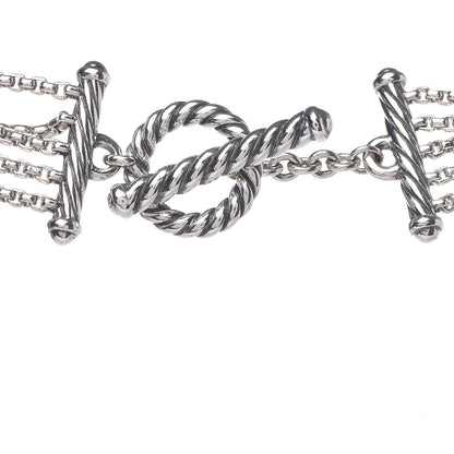 David Yurman Sterling Silver Willow Five-Row Chain Necklace 5 of 7