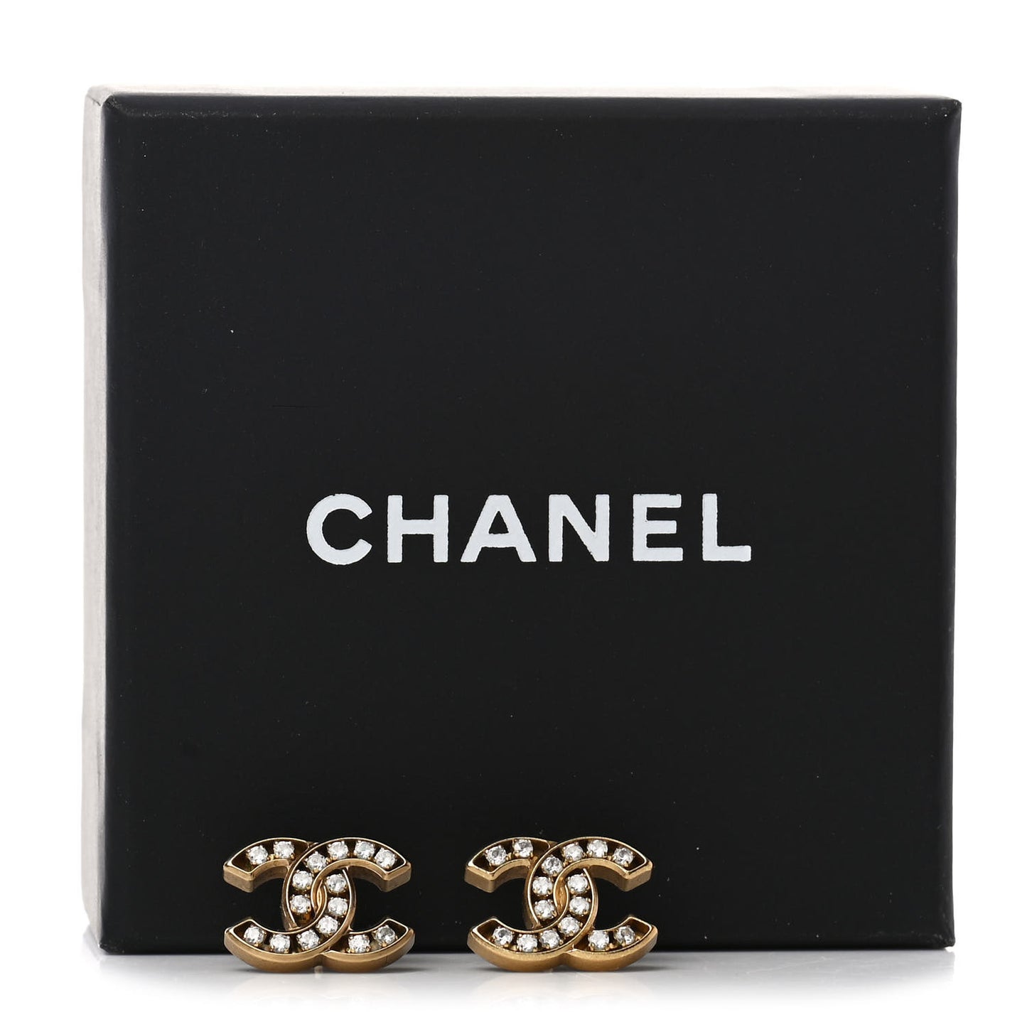 Crystal CC Earrings Gold