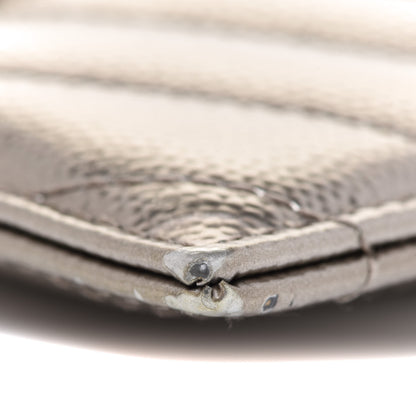 Saint Laurent Metallic Grain De Poudre Matelasse Chevron Monogram Credit Card Case Pimbo 9 of 11