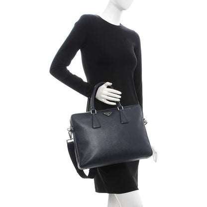 Prada Saffiano Travel Briefcase Baltico 2 of 11