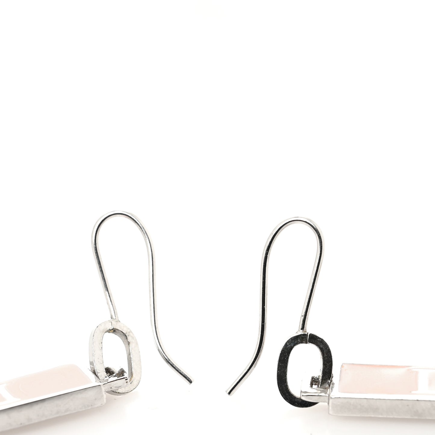 Enamel Bow Earrings Pink Silver