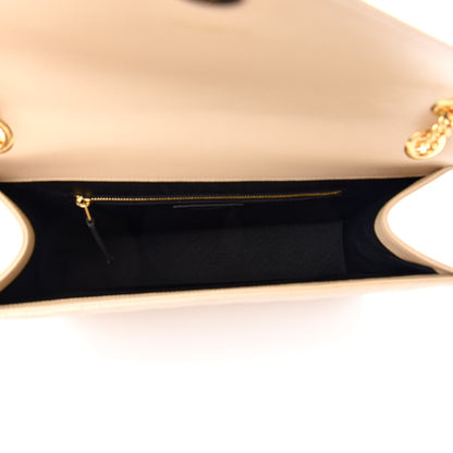 Saint Laurent Grain De Poudre Matelasse Chevron Large Monogram Satchel Nude Powder 5 of 10