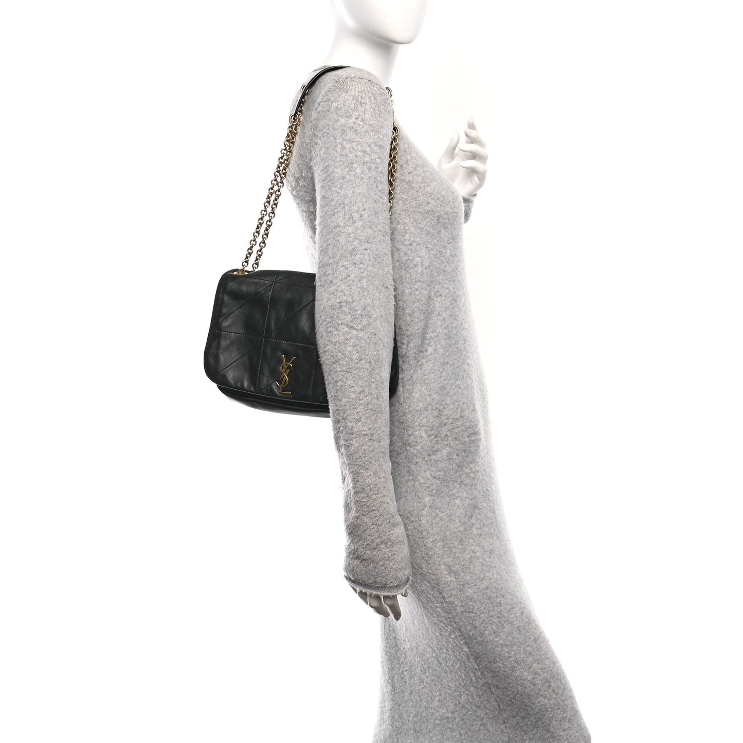 Lambskin Matelasse Monogram Small Jamie 4.3 Black