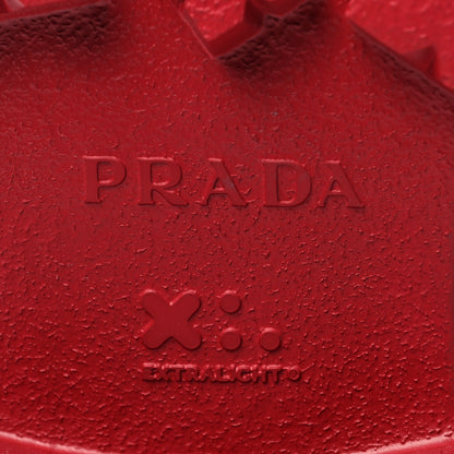 Prada Spazzolato Rois Re-Nylon Metal Triangle Logo Mens Monolith Pouch Pocket 60mm Combat Boots 8 Scarlatto 7 of 7