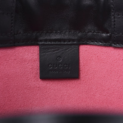 Gucci Grained Calfskin Logo Drawstring Backpack Box Pink Green Black 6 of 11