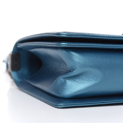 Chanel Metallic Caviar Quilted Medium Boy Flap Turquoise 8 of 11