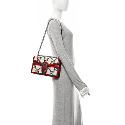 Gucci Tweed GG Monogram Small Dionysus Shoulder Bag White Black Romantic Cherry 2 of 11