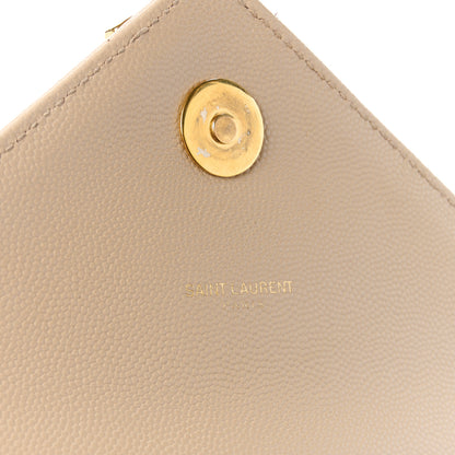 Saint Laurent Grain De Poudre Matelasse Chevron Large Monogram Satchel Dark Beige 7 of 11