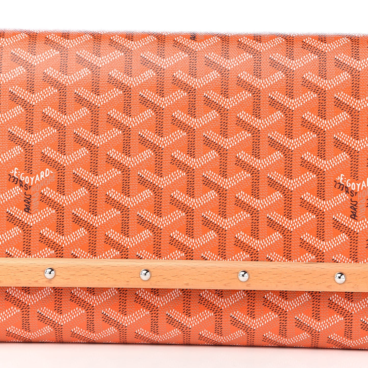 Goyardine Monte Carlo Bois Clutch Orange