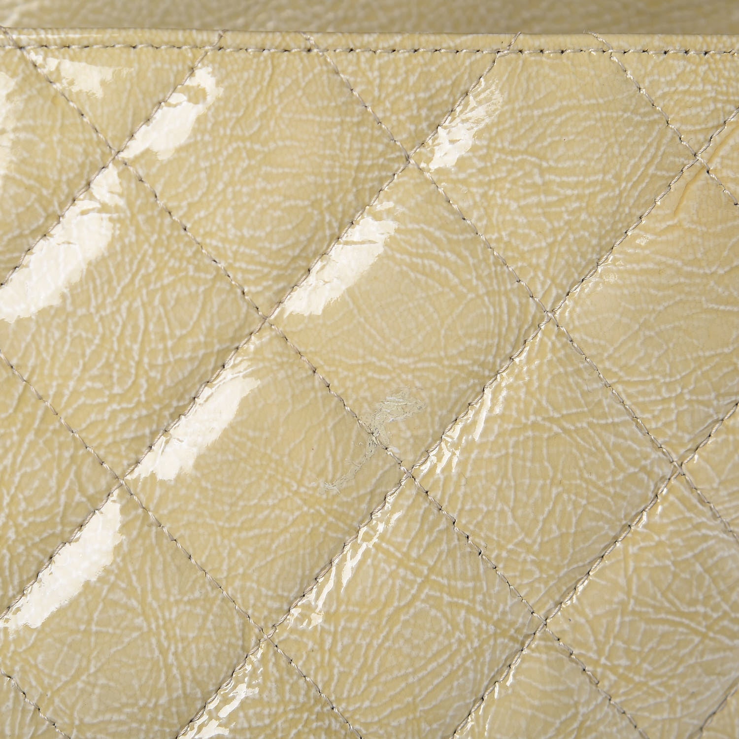 Chanel Crinkled Patent Quilted Jumbo Single Flap Light Beige 9 of 14