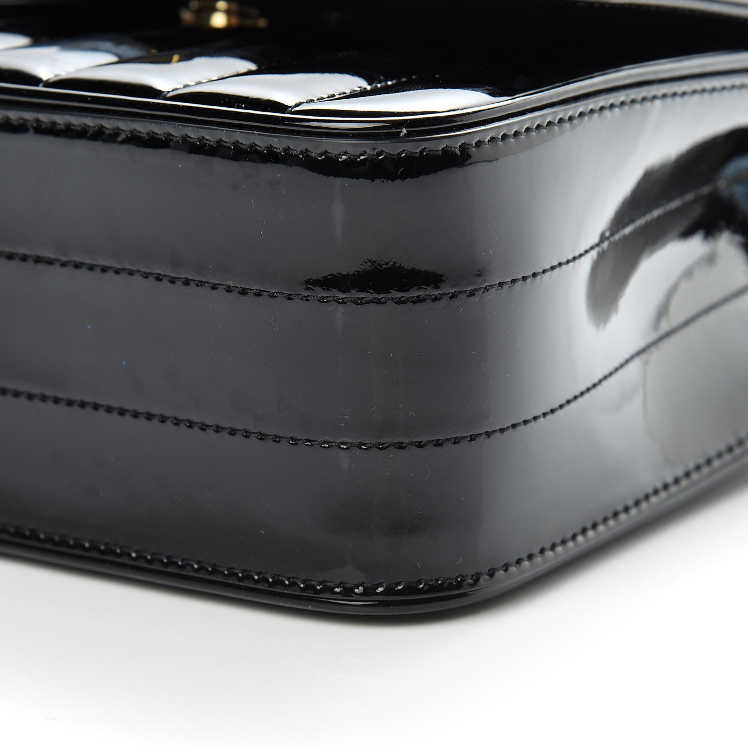 Saint Laurent Patent Calfskin Matelasse Monogram Medium Vicky Chain Bag Black 11 of 12