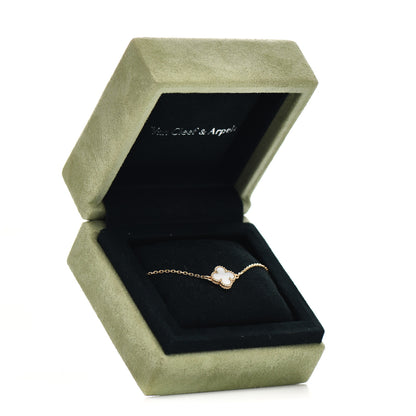 Van Cleef & Arpels 18K Yellow Gold Mother of Pearl Sweet Alhambra Bracelet 5 of 5