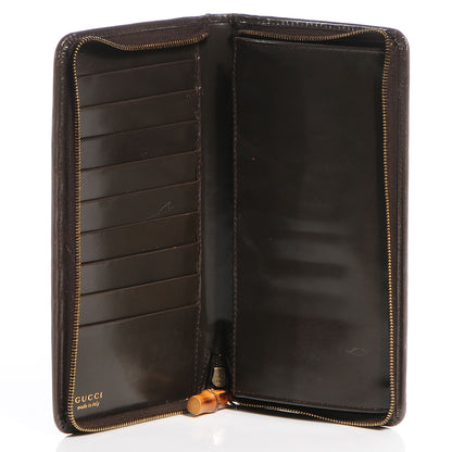 Gucci Leather Zip Around Bamboo Wallet Brown 5 of 14