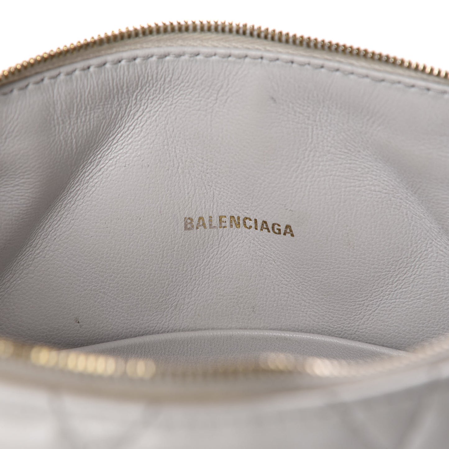Nappa Calfskin Quilted Touch B Camera Shoulder Bag White