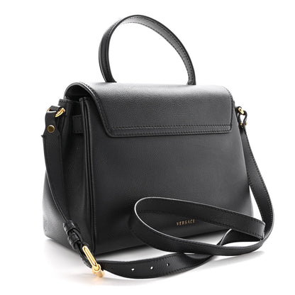 Versace Calfskin Medium La Medusa Top Handle Handbag Black 3 of 12