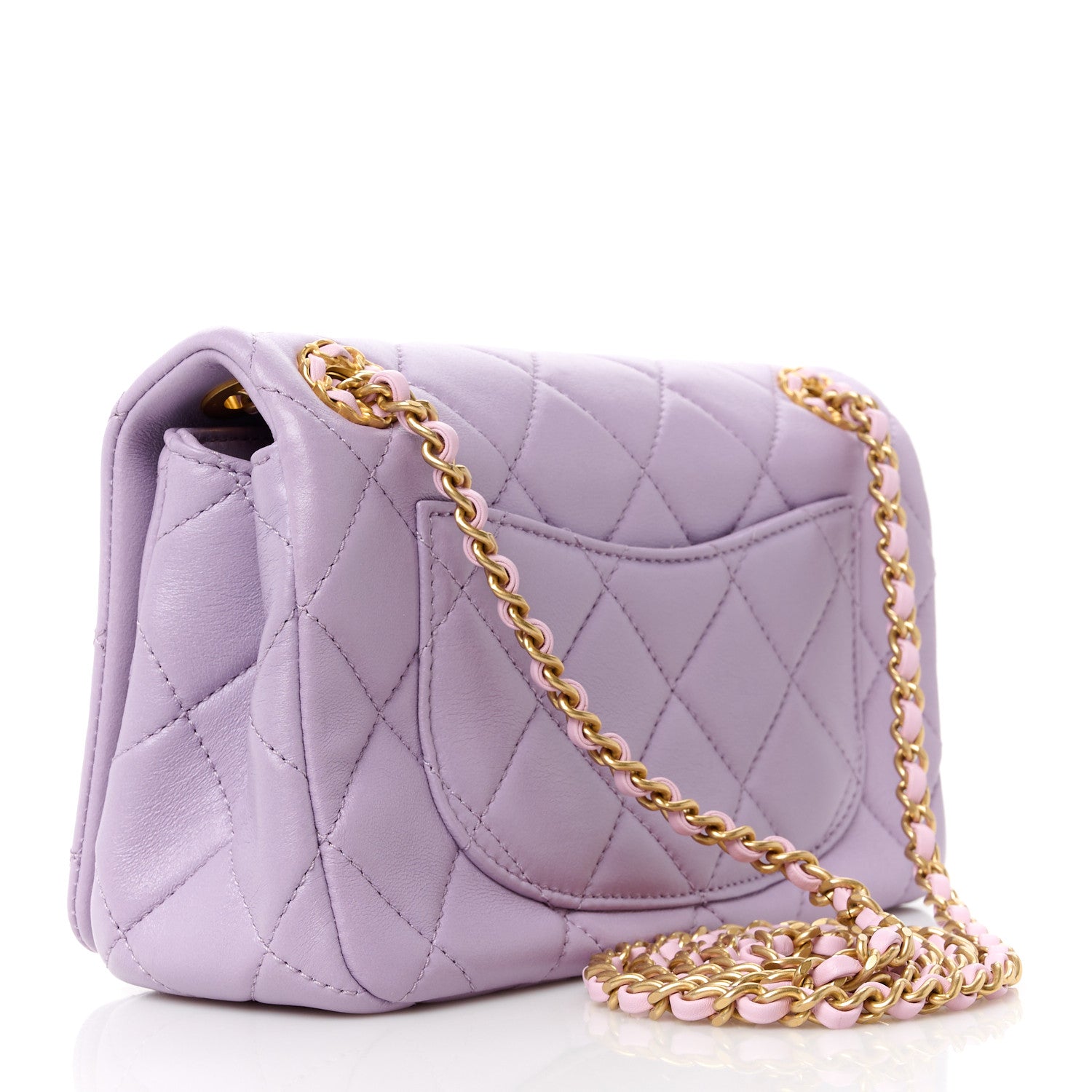 Chanel Lambskin Quilted Braided CC Small Flap Lilac 3 of 11