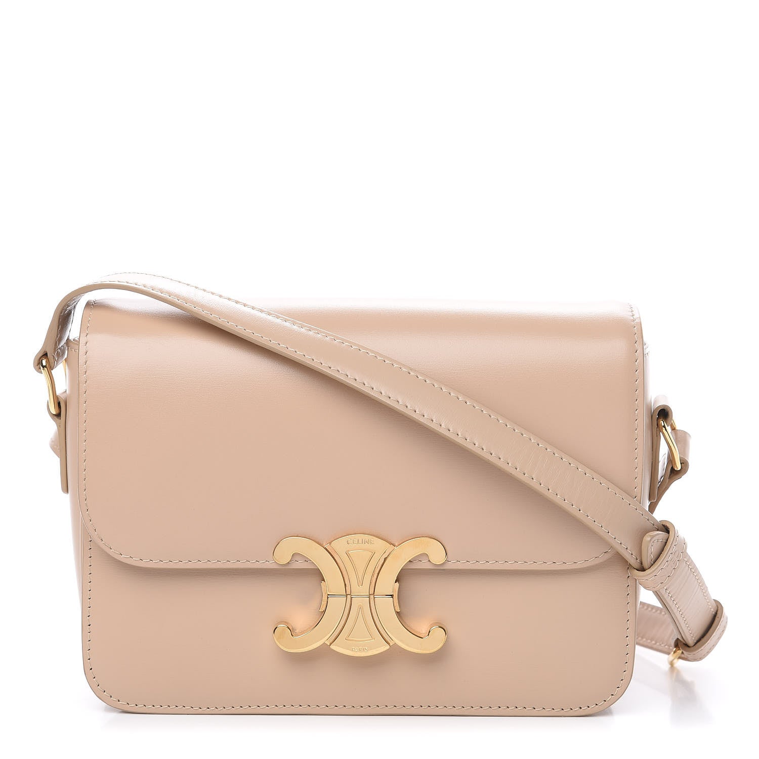 Celine Shiny Calfskin Large Triomphe Nude 1 of 10