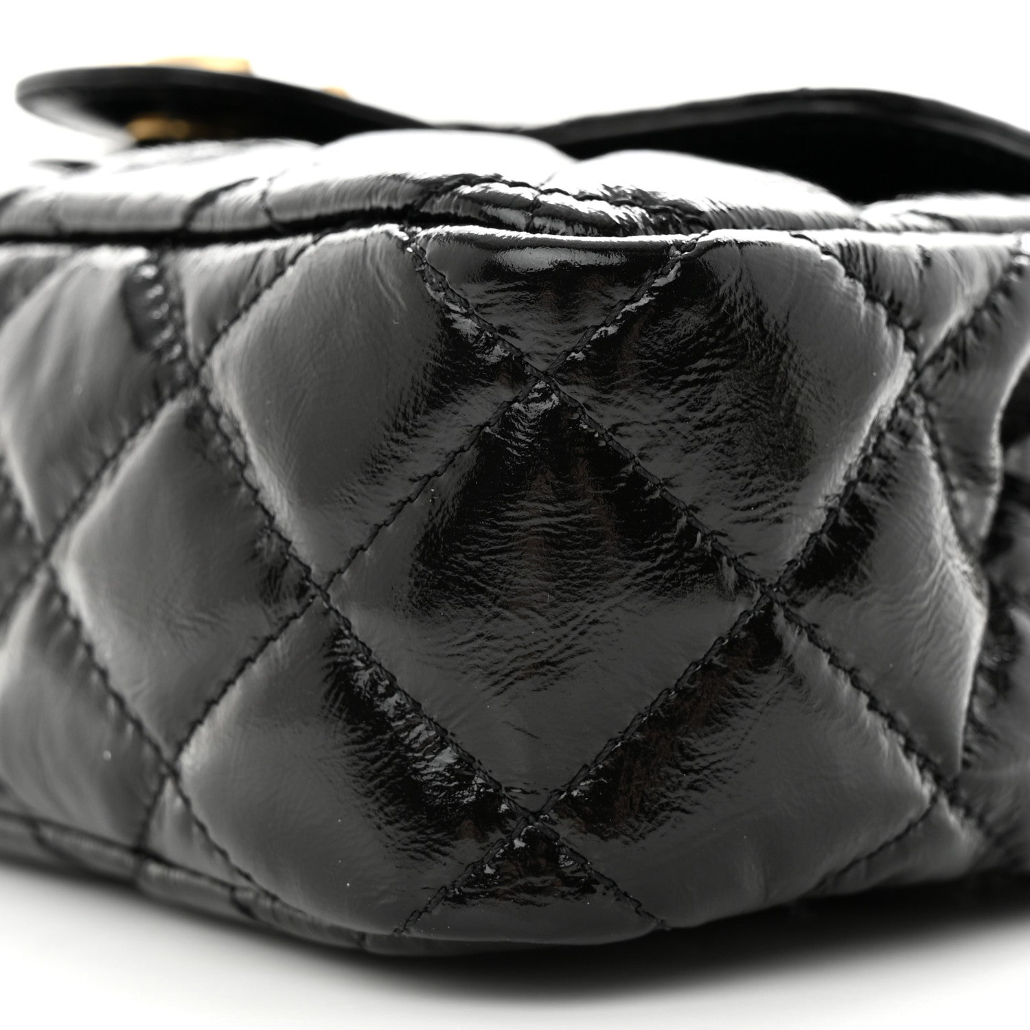 Chanel Shiny Crumpled Calfskin Quilted Small Wavy CC Hobo Black 10 of 11