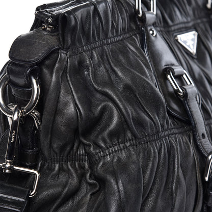 Prada Nappa Gaufre Shopping Satchel Black 34 of 39