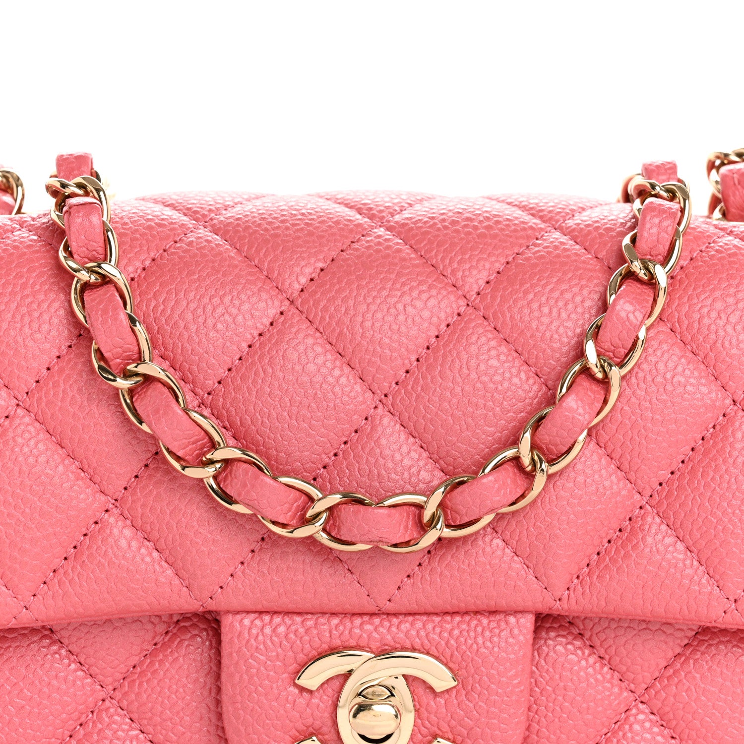 Chanel Iridescent Caviar Quilted Mini Rectangular Flap Pink 8 of 10