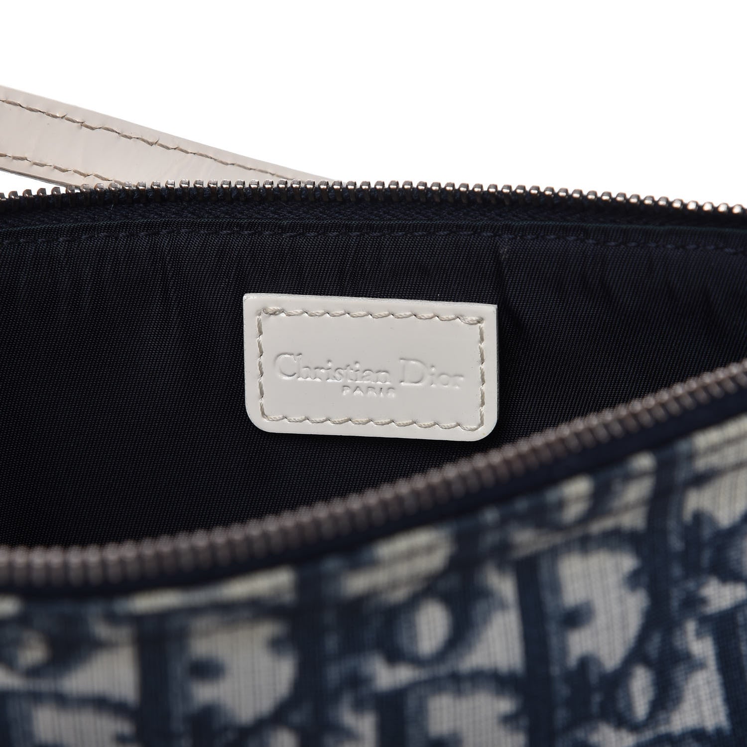 Christian Dior Monogram Mini Saddle Pochette White Blue 8 of 10