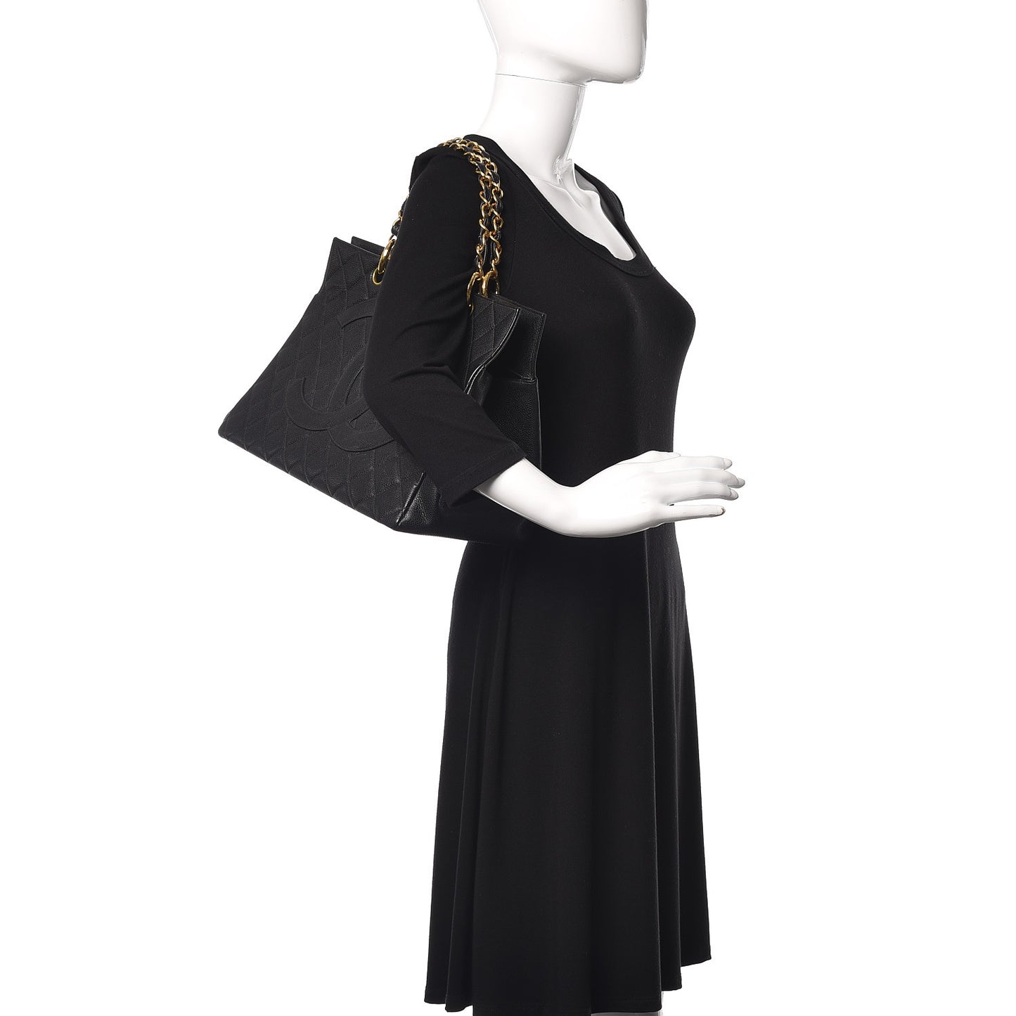 Caviar Quilted Timeless CC Tote Black
