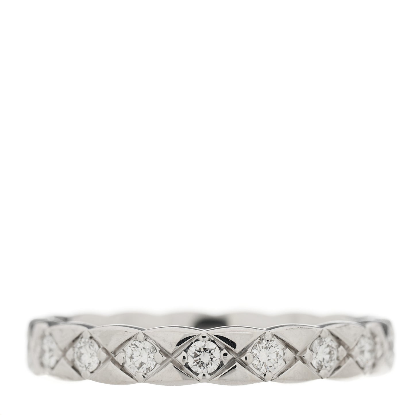 18K White Gold Diamond Mini Coco Crush Ring 51 5.75