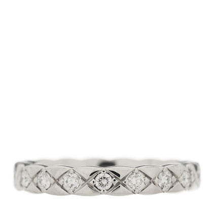 Chanel 18K White Gold Diamond Mini Coco Crush Ring 51 5.75 2 of 7