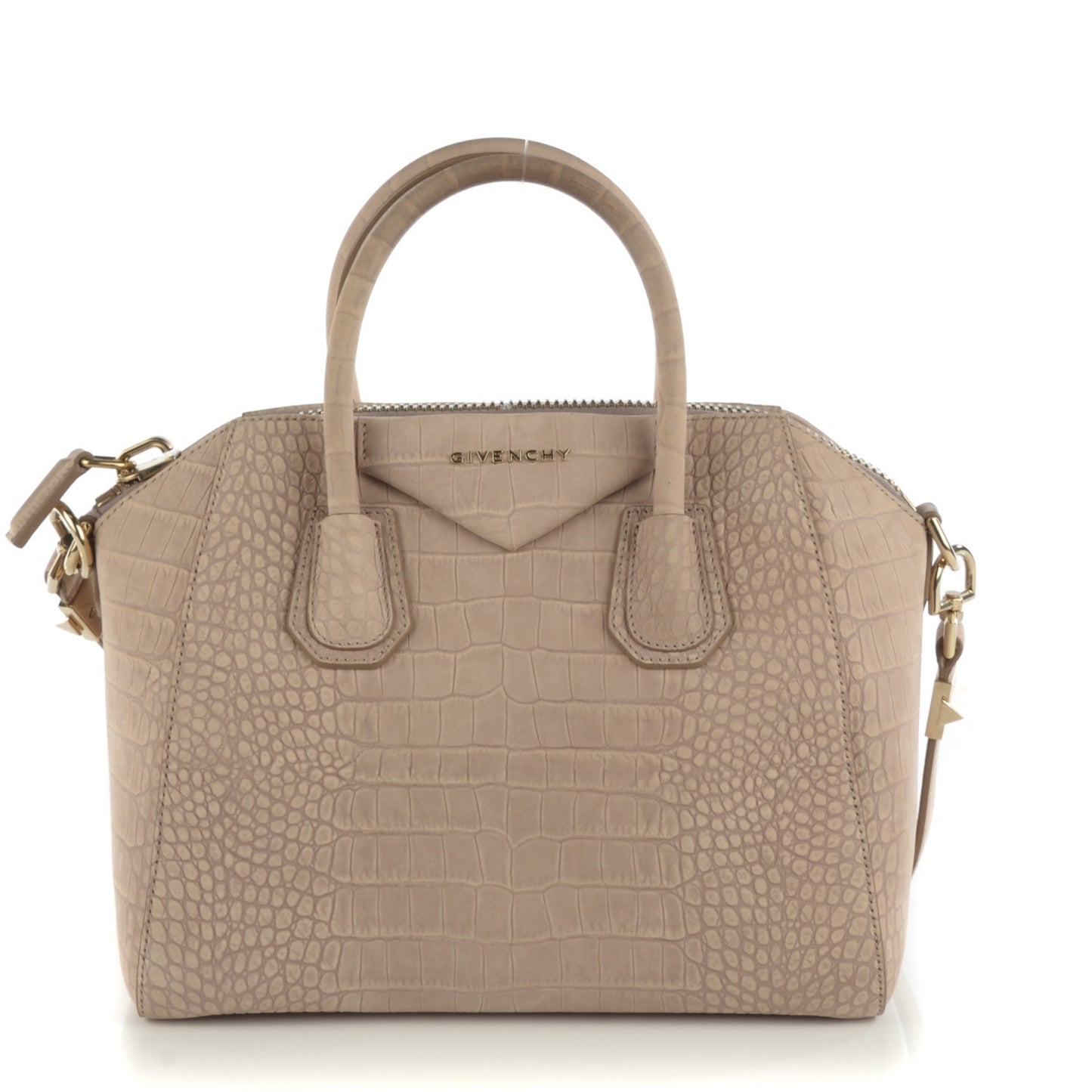 Nubuck Crocodile Embossed Small Antigona Grey