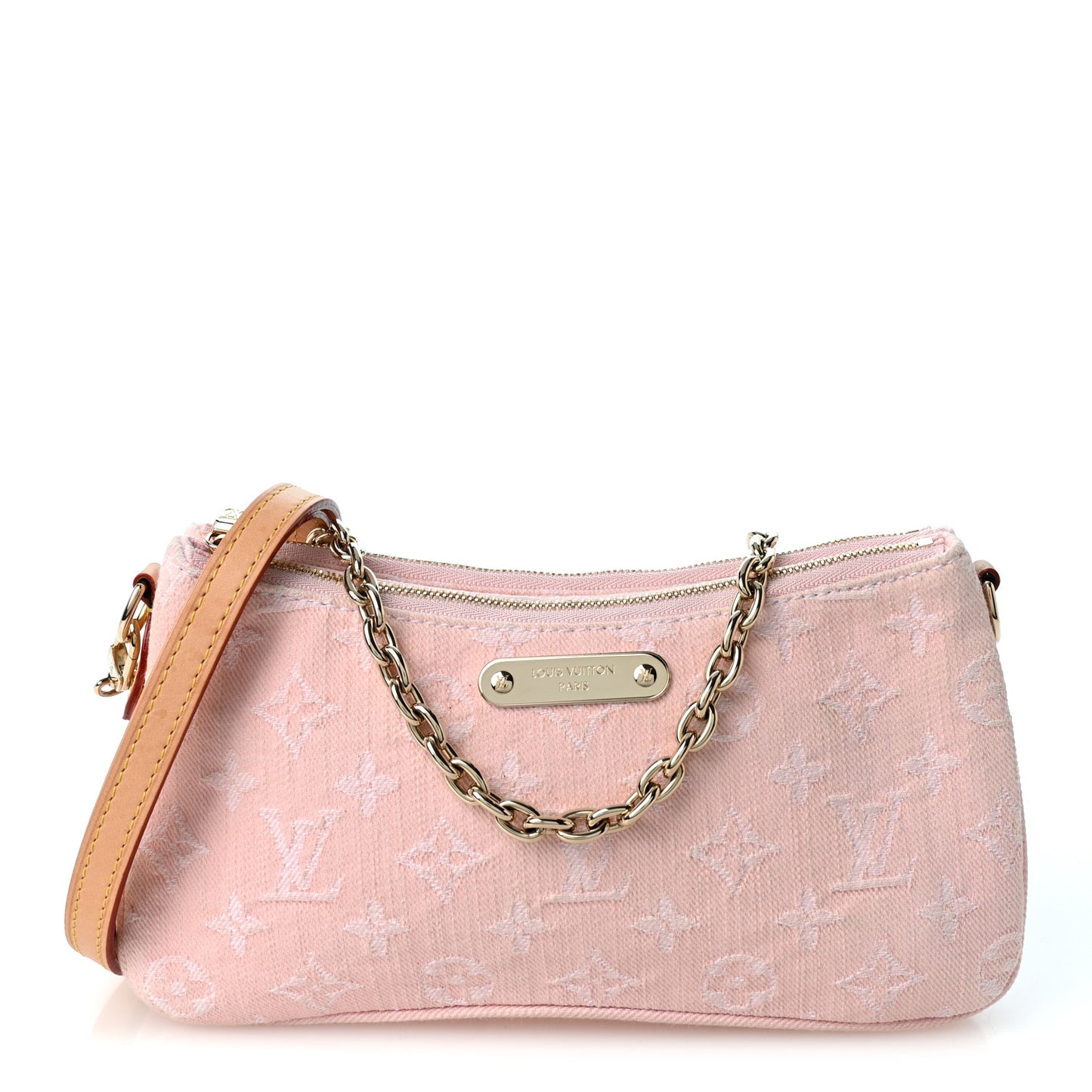 Monogram Denim Liv Pochette Washed Pink