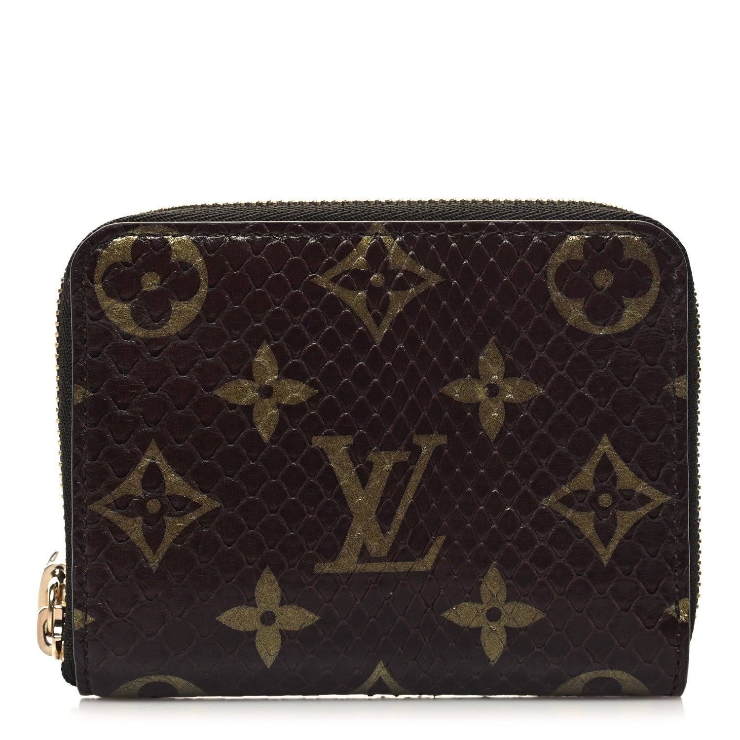 Louis Vuitton Snakeskin Monogram Zippy Padlock Coin Purse Brown 1 of 7