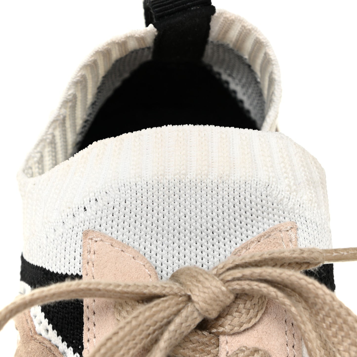 Mesh Suede Fabric Womens CC Sneakers 38 White Ivory Light Beige
