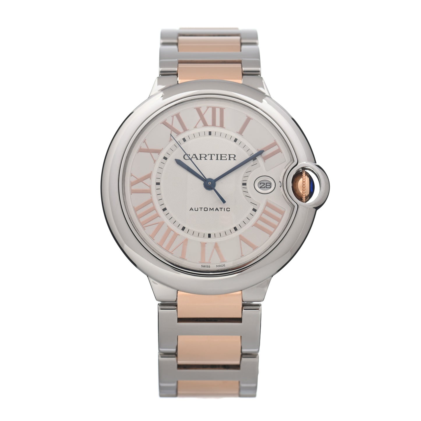 Stainless Steel 18K Pink Gold 42mm Ballon Bleu De Cartier Automatic Watch