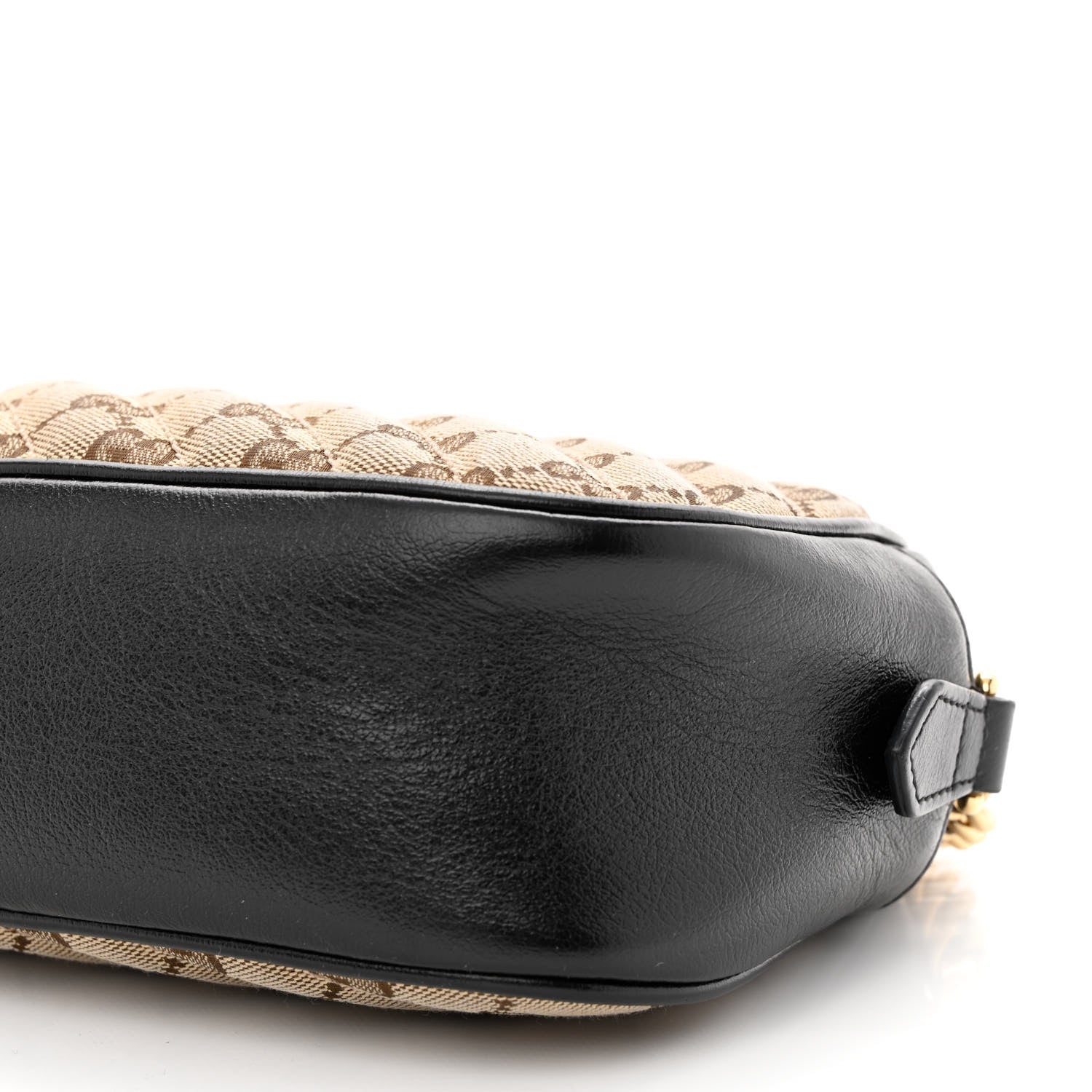 Gucci Monogram Matelasse Diagonal Small GG Marmont Chain Shoulder Bag Beige Black 11 of 11