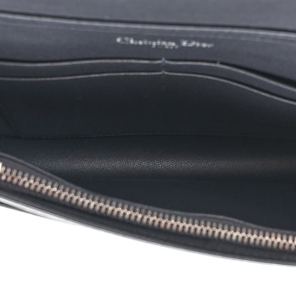 Christian Dior Metallic Patent Micro-Cannage Diorama Wallet on Chain Pouch Silver 5 of 9