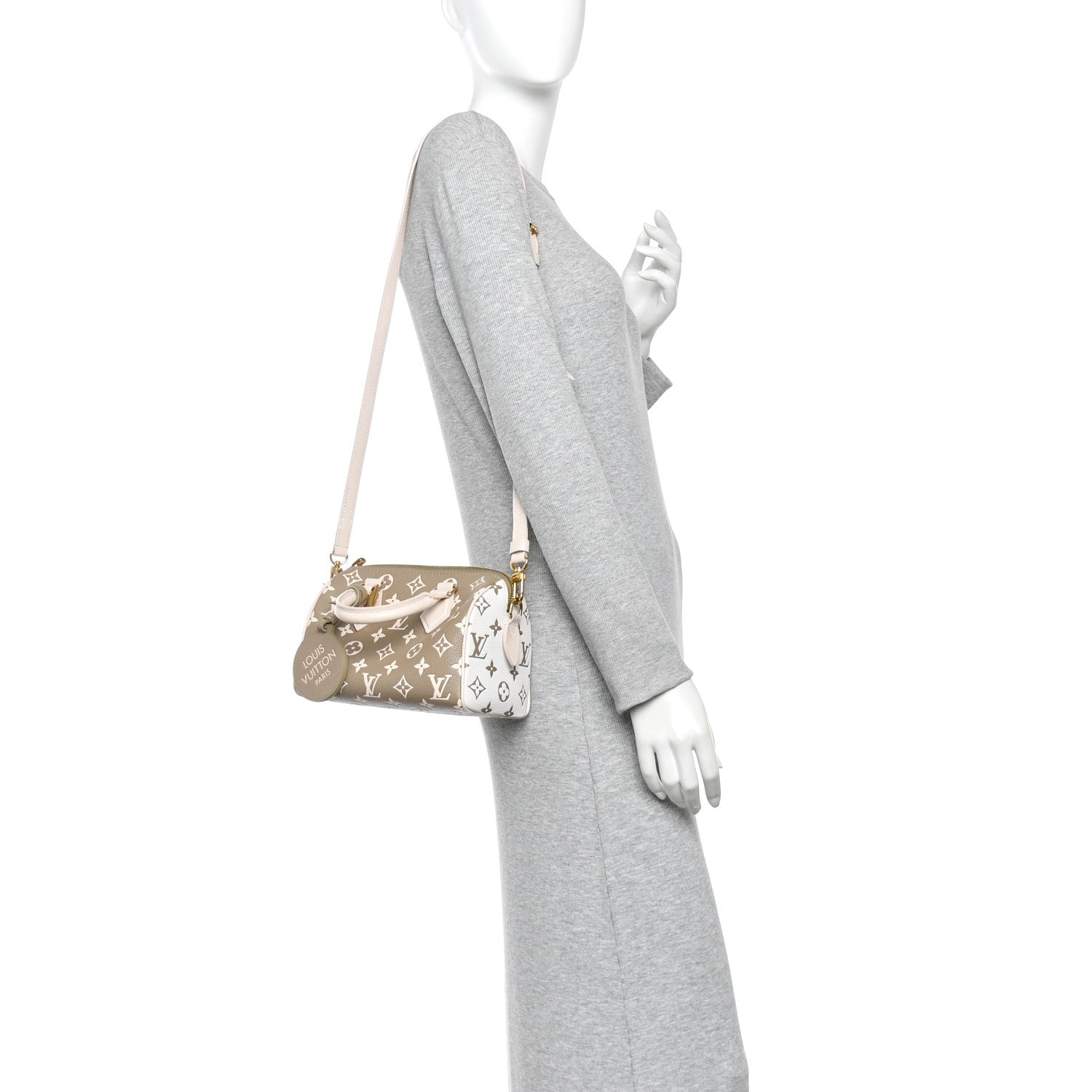 Louis Vuitton Empreinte Monogram Spring in the City Speedy Bandouliere 20 Kaki Beige Cream 2 of 10