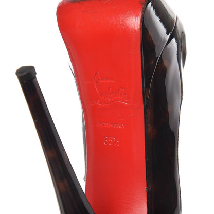 Christian Louboutin Patent Tortoiseshell Lady Peep 150 Pumps 35.5 Tartaruga 7 of 14
