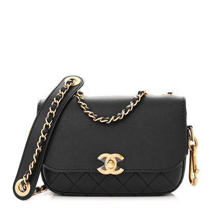 Chanel Calfskin Quilted Multi Pouching Flap And Coin Purse Black 3 of 11