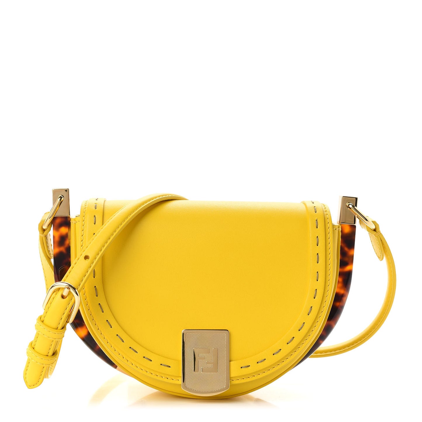 Vitello King Plexiglass Moonlight Shoulder Bag Lemon