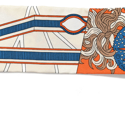 Hermes Silk De l'Ombrelle Aux Duels Twilly Bleu 5 of 5